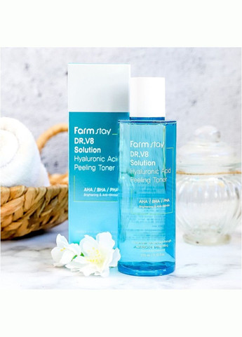 Тонер для лица DR.V8 Solution Hyaluronic Acid Peeling Toner 210 мл FarmStay (328448281)
