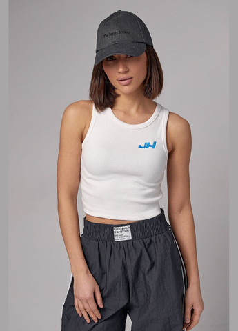 Мужская майка в рубчик с вышивкой JH - черный цвет, L (sku_2961) No Brand — 315480028