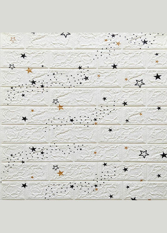 Декоративная 3D панель самоклейка под белый кирпич Звезды 700x770x5мм (021) SW00000086 Sticker Wall (278314500)