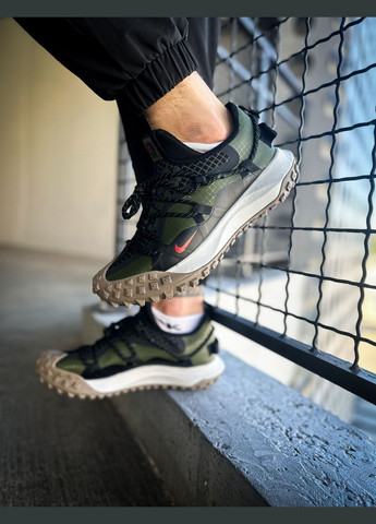 Зеленые всесезонные кроссовки мужские nike acg mounth gore-tex green black | найк асж маунс зеленые черные No Brand