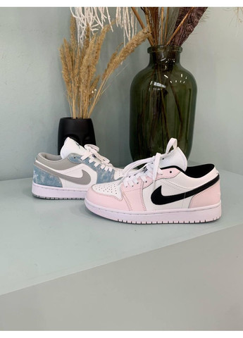 КРОССОВКИ ЖЕНСКИЕ NIKE AIR JORDAN RETRO 1 LOW PINK BLACK НАЙК АИР ДЖОРДАН No Brand розовые демисезоны (368855091)