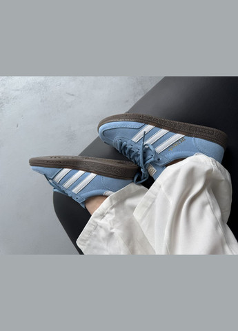 Блакитні Осінні кросівки чоловічі і жіночі adidas spezial handball blue white | адідас спеціал блакитні No Brand