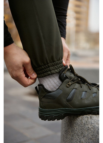 Оливковый (хаки) демисезонный стильный мужской костюм No Brand