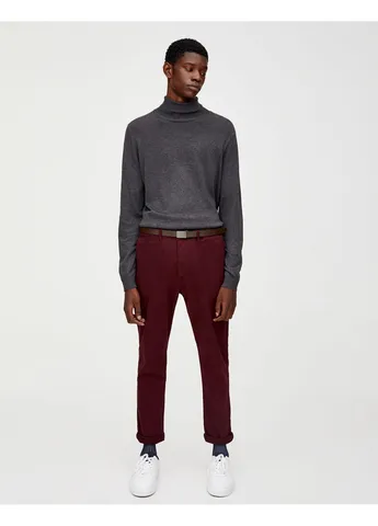 Бордовые брюки Pull & Bear