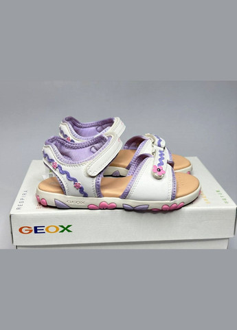 Белые детские босоножки сандалии haiti для девочек Geox