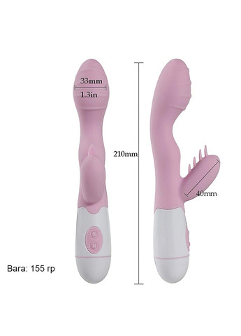 Вібратор – кролик для подвійної стимуляції (рожевий, тип ААА) We Love (313448643)