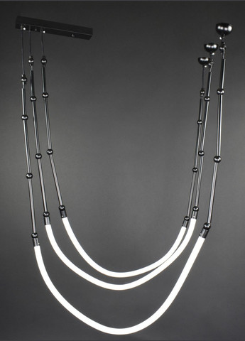 Люстра светодиодная подвесная LED светильник для квартиры на потолок лэд 27251 Черный 50-130х80х80 см. Sunnysky (364758427)