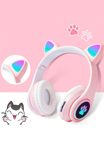 Навушники бездротові Media з котячими вушками Bluetooth гарнітура з LED підсвіткою Cat vzv-23m (292304567)