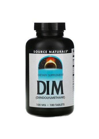 DIM 100 мг дііндолілметан для жіночого гормонального здоров'я 180 таблеток Source Naturals (265229763)