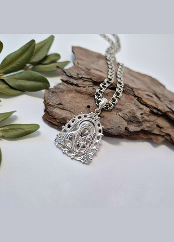 Срібна ладанка ікона Богородиця срібло 925 проби Родоване 38006р 3.70г No Brand (341275232)