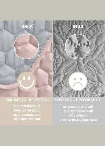 Покривало на ліжко Silhouette 220x240 двостороннє міцне стібка тканини антиалергенне м’ята IDEIA (334726571)