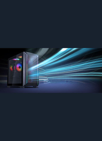 Корпус FARA FA312Z-BG, без БЖ, 2xUSB3.0, 2x140mm ARGB fan, TG Side Panel, mATX, Black Silver Stone (314974596)