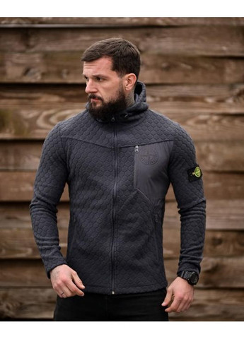 Демісезонна чоловіча флісовка Stone Island сіра Freedom (370604033)