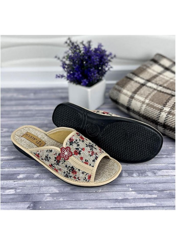 Бежевые кiмнатнi тапочки жiночi belsta е-00166 коричневi No Brand