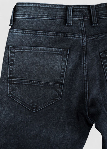 Серо-синие зимние прямые утеплённые мужские джинсы на флисе X hey