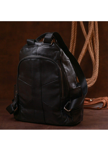 Функціональний шкіряний рюкзак 20374 Чорний Vintage (292849702)