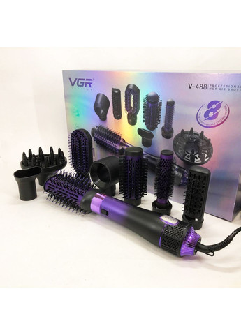 Електричний фен з дифузором 8 в 1 V-488, Сучасний фен для укладання, Легкий ZX-562 професійний фен VGR (349512138)