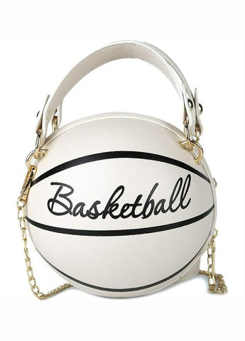 Женская круглая сумка BASKETBALL мяч на цепочке белая No Brand (290704815)