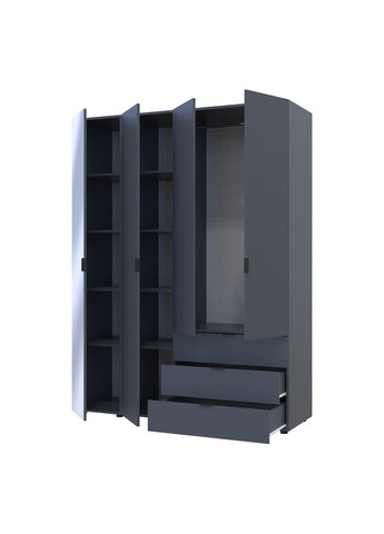 Комплект шкафов для одежды Гелар (2 шт.) 155х49,5х203,4 см Зеркало/Графит (DRS-011135) Doros (361998863)