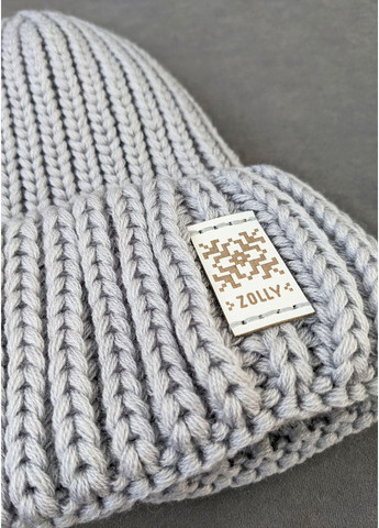 Теплая стильная вязаная шапка на флисе InFashion Шапка (369924138)