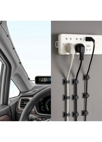 Органайзер Фіксатор кабелю тримач для дроту самоклеючий кабель 3M 5 шт WCL-1258 Білий Captain (365254200)