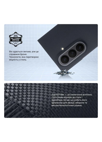 Чохол BlackIcon Aramid Plain MagCase для Samsung Fold 7 Black (ARM90167) KLB ArmorStandart (390140007)