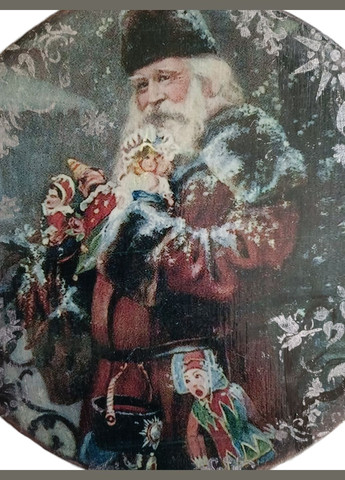 Старинная деревянная доска с изображением Санта-Клауса. Handmade (308071308)