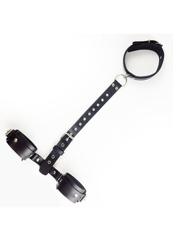 Фіксатори для шиї та рук - Bondage Set з натуральної шкіри, колір чорний Art of Sex (345708778)