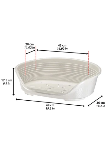 Пластиковый лежак для собак и котов Siesta Deluxe 2 49х36х17.5 см 70202911 Ferplast (269341600)