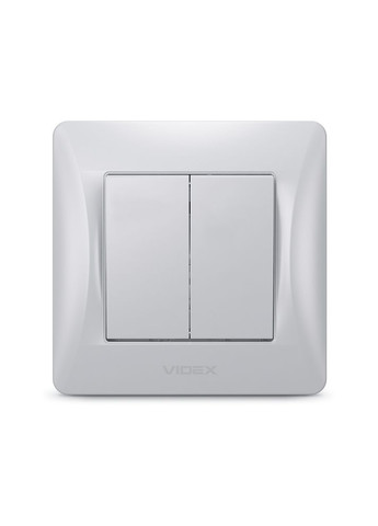 Выключатель 2-клавишный с повышенной огнеупорностью BINERA VF-BNSW2-SS серебристый Videx (282313076)