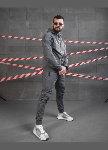 Стильний чоловічий спортивний костюм сірий No Brand (317417366)