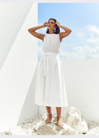 спідниця-міді білого кольору з підкладкою Dressa (301641665)
