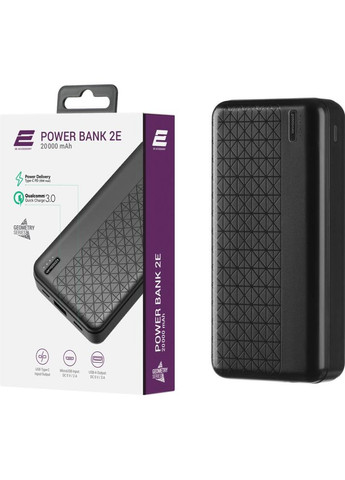 Powerbank Geometry 20000mAh Вlack (-PB2072PD-BLACK) 2E (322938046)