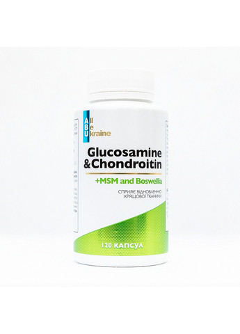 Комплекс для суглобів Glucosamine&Chondroitin, 120 капсул ABU (All Be Ukraine) (292785638)