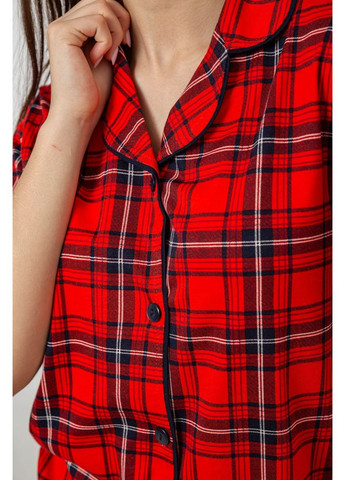 Червона всесезон жіноча піжама в клітину, колір червоний, 219rp-320 Ager