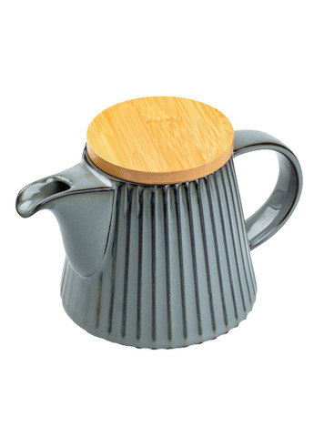 Чайник заварювальний керамічний з бамбуковою кришкою 850 мл, сірий TS Kitchen (322640278)