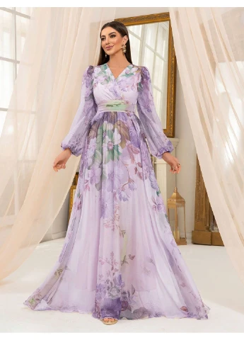 Лілова сукня SHEIN колор блок