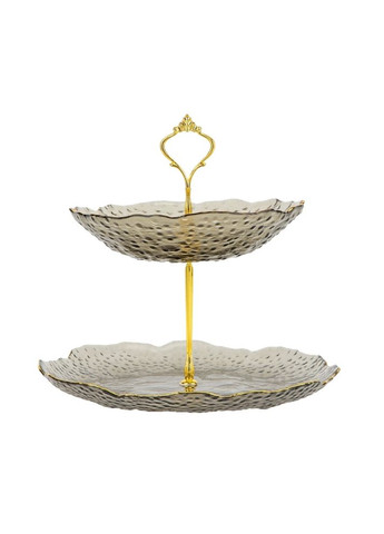 Блюдо 2-х ярусное турмалин 24х26 см 19219-031 стекло No Brand (346152463)