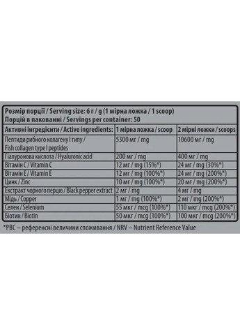 Морський колаген з гіалуроновою кислотою Marine Collagen + Hyaluronic Acid, тропічний, 300 г Sporter (369609207)