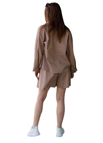 Женский костюм льняной весенний летний (рубашка+шорты) Україна (325489195)