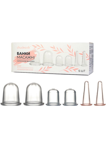 Банки вакуумные массажные для лица и тела, набор 6 штук 6шт (932060-27059042) Chudesnik (368902063)