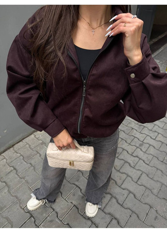 Женский бомбер свободного кроя из замши. MonCher на молнии (361057360)