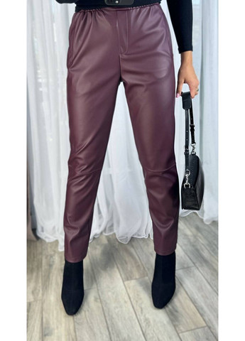Штани еко шкіра матова стрейч на замшевій основі,на резинці Україна (362622848)