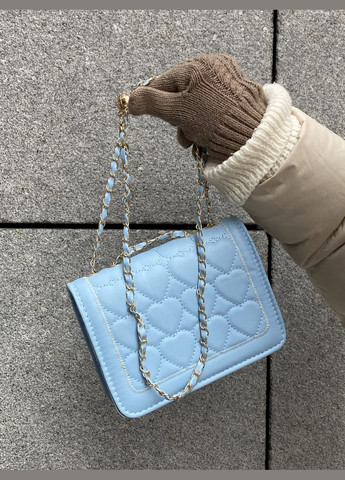 Женская сумка кросс-боди на цепочке 10216 голубая No Brand (290686492)