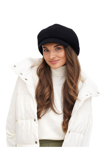 Кепка женская восьмиклинка шерстяная чёрная VECONS Восьмиклинка — додає об'єму та стильності (319170495)