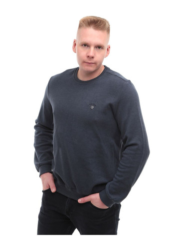 Темно-синий демисезонный джемпер мужской темно-синий прямой однотонный большой размер джемпер Jean Piere Пряма