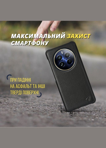 Кожаная накладка Cover для Realme 12 Pro Чёрная (76899) Stenk (294206171)