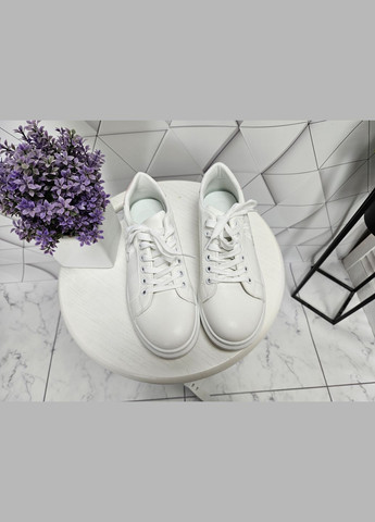 Кроссовки кеды белые из экокожи на высокой платформе No Brand белые (322650793)