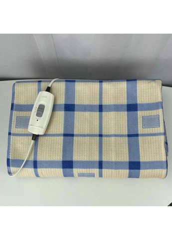 Электропростынь односпальная с цветным рисунком Байка Турция 75x155 см 55211 Клетка Сине-желтая Lux (317729135)