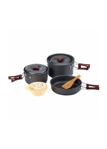 Набор посуды 3-4 NH (2 кастрюли + крышки + сковорода) carbon (NH15T203-G) Naturehike (393806240)